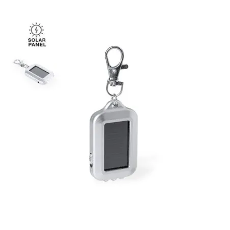 Porte-Clés Écologique Pratique Personnalisé avec Lampe Eluxo Matières : acier inoxydable Couleurs : noir personnalisable avec vo