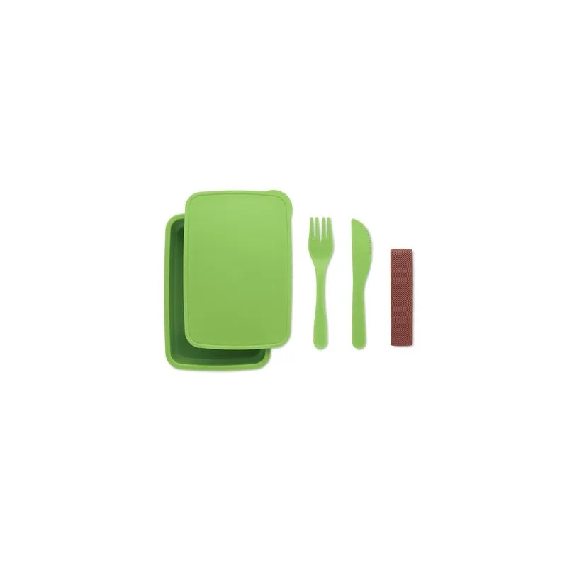 Boîte à lunch personnalisée avec couverts - SUNDAY Matières : coton Taille textile : XXL Couleurs : rouge impression logo haute 