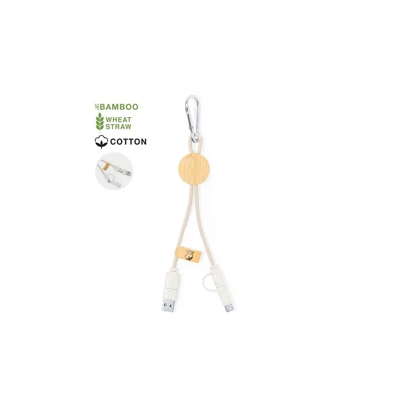 Câble de Charge Écologique Pratique Personnalisé pas cher Denny Matières : aluminium recyclé&nbsp; Couleurs : bleu personnalisable av