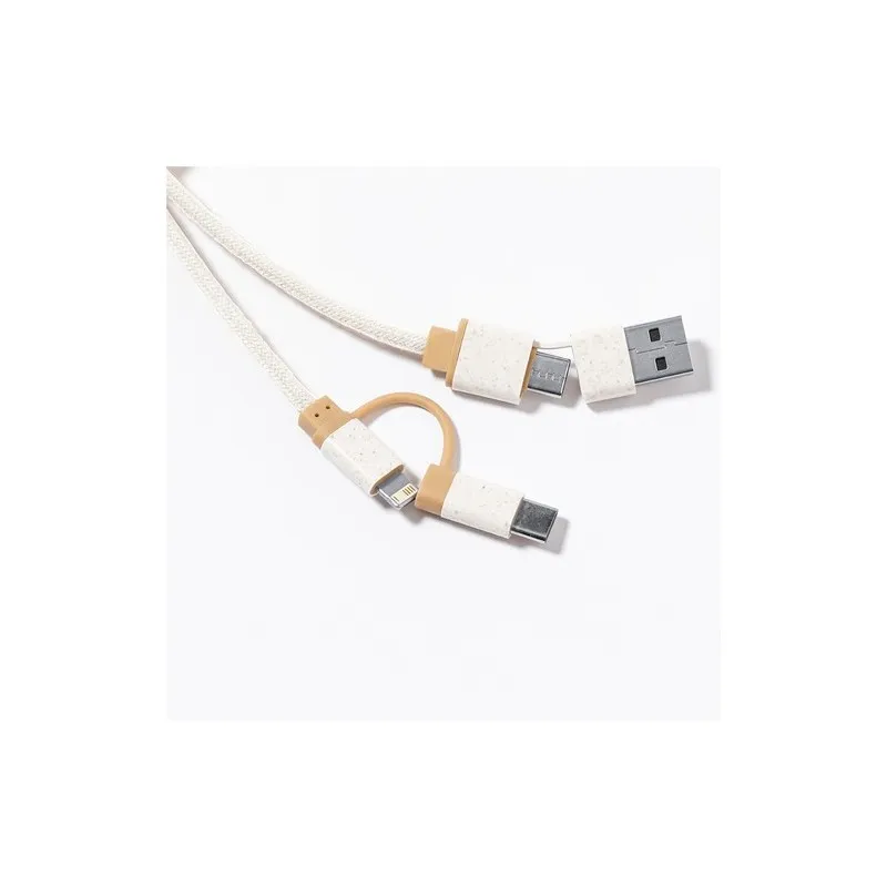 Câble de Charge Écologique Pratique Personnalisé pas cher Denny Matières : aluminium recyclé&nbsp; Couleurs : bleu goodies publicitai