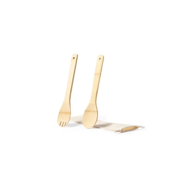 Set de Salade Écologique en Bambou Personnalisé - Berter Couleurs : pierre Matières : feutrine recyclée cadeau entreprise pas ch