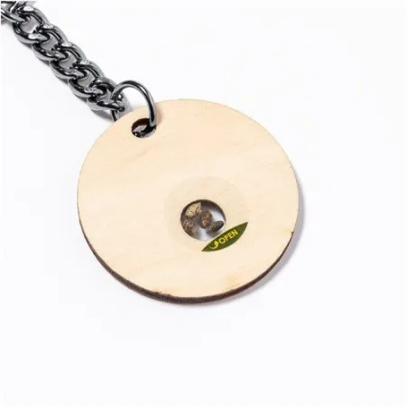 Porte-Clés Écologique Ensemencé Pratique Personnalisé - Krusty Couleurs : bleu Matières : feutrine recyclée impression haute déf