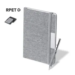 Set Écologique de Bloc-notes et Stylo Personnalisé Wendam Couleurs : noir Matières : acier inoxydable recyclé 2