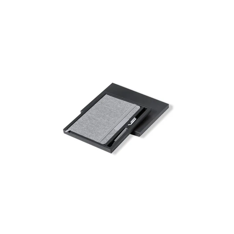 Set Écologique de Bloc-notes et Stylo Personnalisé Wendam Couleurs : noir Matières : acier inoxydable recyclé cadeau entreprise 