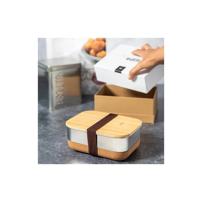 Boîte à Lunch Écologique Personnalisée en Édition Limitée - Lanrok Matières : coton recyclé Couleurs : bleu pétrole livraison ex