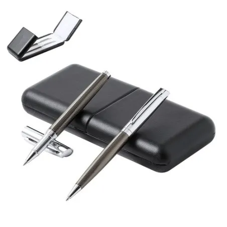 Set Premium Personnalisé de Stylo & Roller - Williams Couleurs : noir cadeau entreprise pas cher