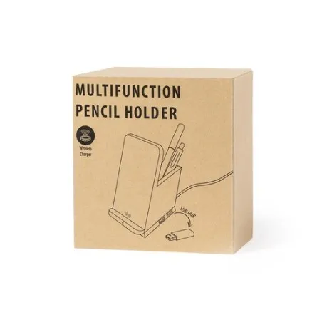 Porte-Crayons Multifonction Personnalisé Économique - Bloxem Matières : PET recyclé Couleurs : pierre marquage laser ultra préci