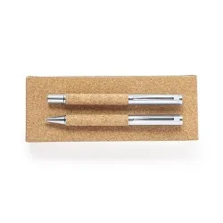 Set de Stylos et Rollers Écologiques Personnalisés Odegor Matières : PET recyclé Couleurs : bleu marine 2