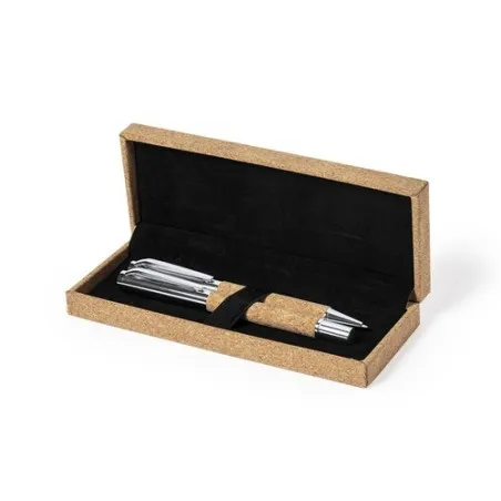 Set de Stylos et Rollers Écologiques Personnalisés Odegor Matières : PET recyclé Couleurs : bleu marine impression haute définit