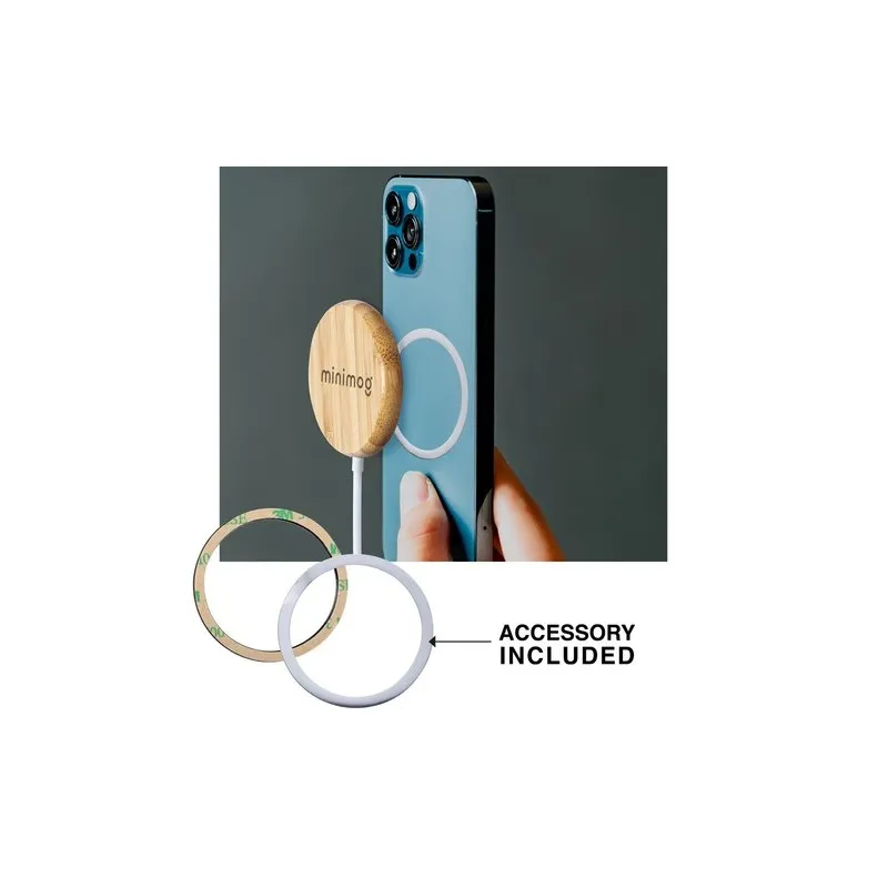 Chargeur Écologique sans Fil Personnalisé Hatawey Matières : acrylique Couleurs : noir cadeau entreprise pas cher