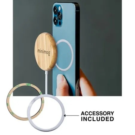 Chargeur Écologique sans Fil Personnalisé Hatawey Matières : acrylique Couleurs : noir cadeau entreprise pas cher