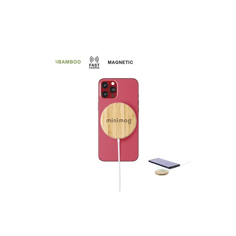 Chargeur Écologique sans Fil Personnalisé Hatawey Matières : acrylique Couleurs : noir cadeau collaborateur premium