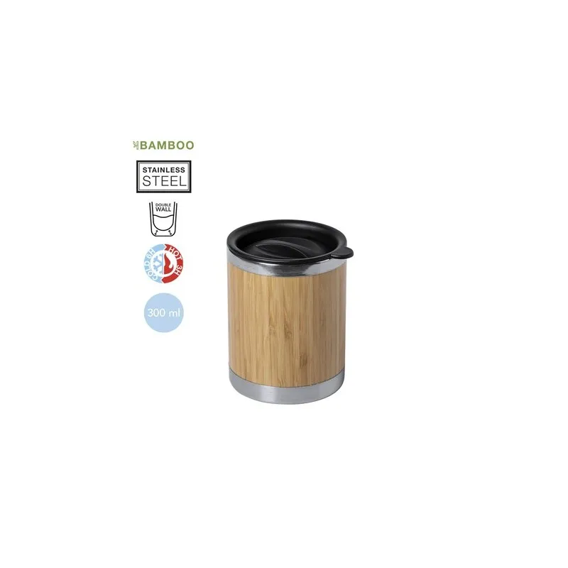 Mug Isotherme Écologique Personnalisé en Verre Thermique Lubon Matières : acrylique Couleurs : noir