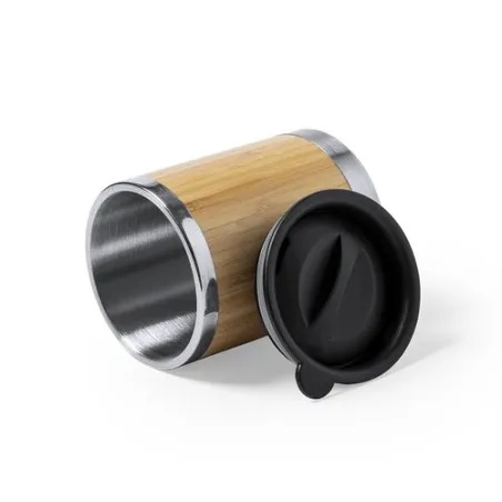 Mug Isotherme Écologique Personnalisé en Verre Thermique Lubon Matières : acrylique Couleurs : noir personnalisable avec votre l