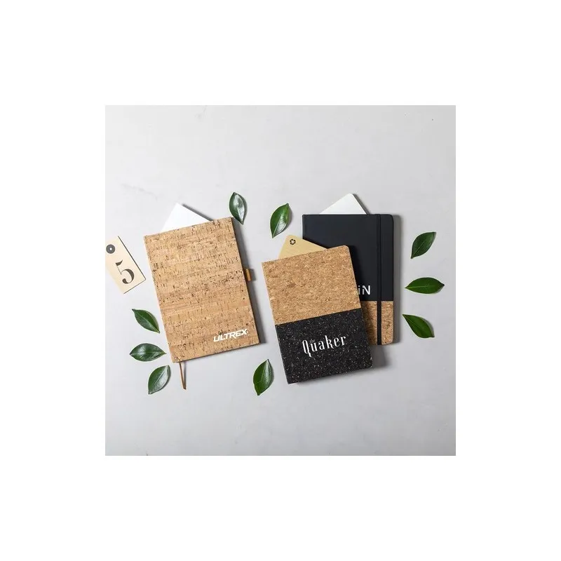 Bloc Notes Écologique Élégant Personnalisé Coquel Matières : aluminium recyclé  Couleurs : argenté mat marquage laser ultra préc