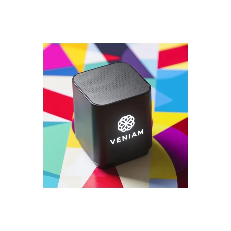 Haut-Parleur Personnalisé Pratique - Cadeau d'Entreprise Lunem Matières : PET recyclé Couleurs : noir goodies publicitaire événe