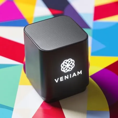 Haut-Parleur Personnalisé Pratique - Cadeau d'Entreprise Lunem Matières : PET recyclé Couleurs : noir goodies publicitaire événe