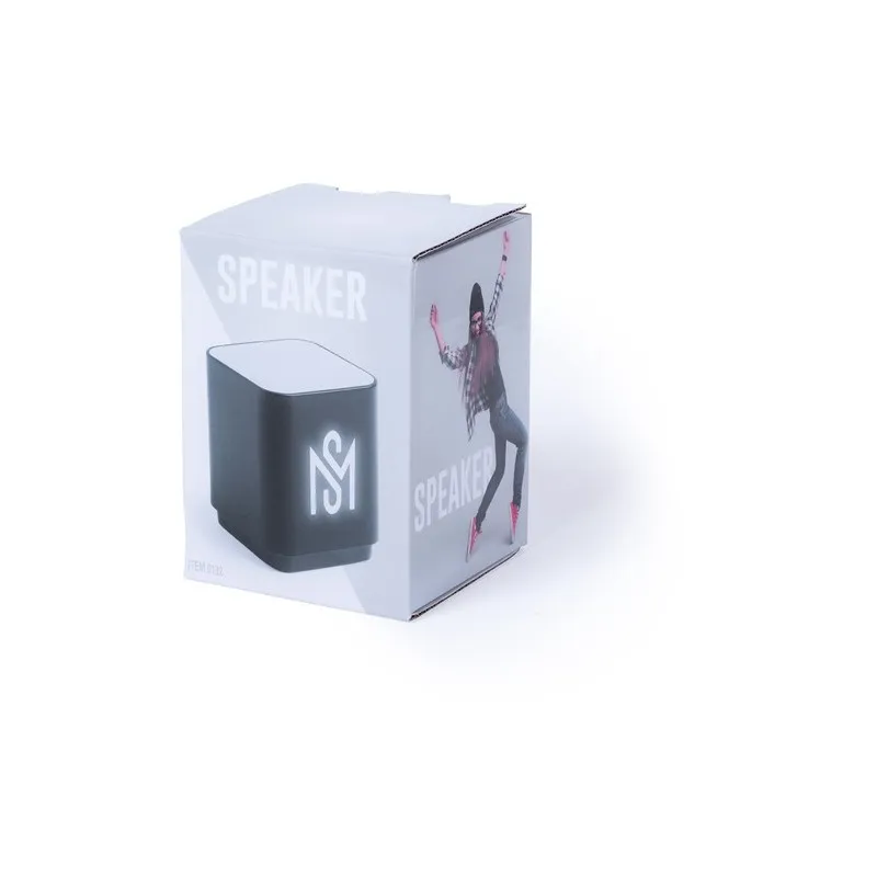 Haut-Parleur Personnalisé Pratique - Cadeau d'Entreprise Lunem Matières : PET recyclé Couleurs : noir marquage laser ultra préci