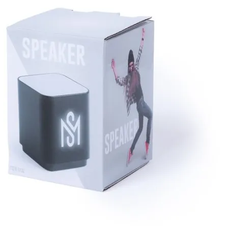 Haut-Parleur Personnalisé Pratique - Cadeau d'Entreprise Lunem Matières : PET recyclé Couleurs : noir marquage laser ultra préci