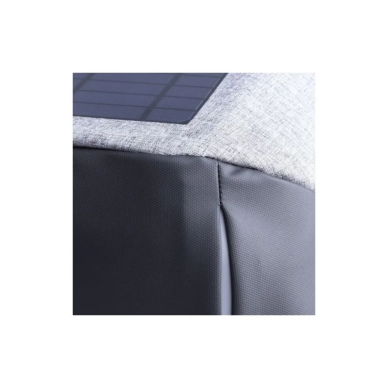 Sac à Dos Écologique Personnalisé avec Chargeur USB Intégré Koneit Matières : PET recyclé Couleurs : gris cadeau entreprise pas 