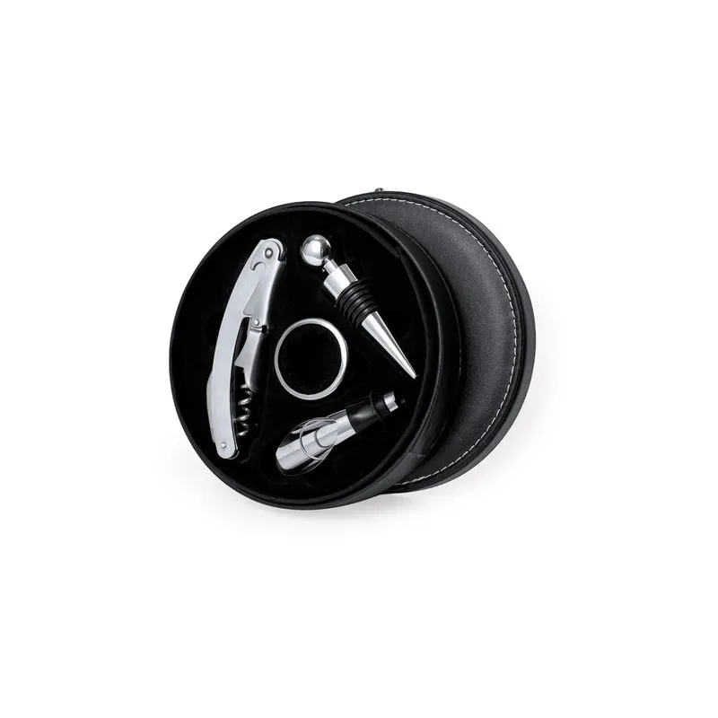 Coffret d'Accessoires à Vin Personnalisé Albion Couleurs : gris Matières : acier inoxydable recyclé cadeau entreprise pas cher