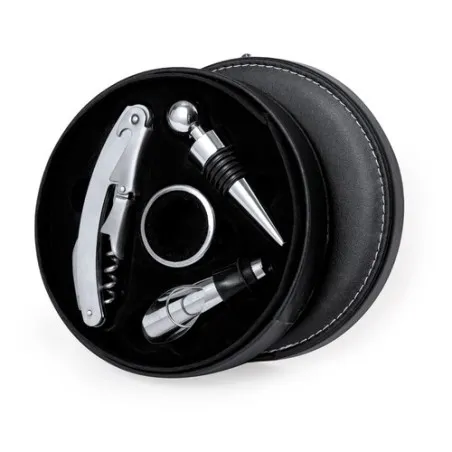 Coffret d'Accessoires à Vin Personnalisé Albion Couleurs : gris Matières : acier inoxydable recyclé cadeau entreprise pas cher