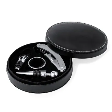 Coffret d'Accessoires à Vin Personnalisé Albion Couleurs : gris Matières : acier inoxydable recyclé impression haute définition