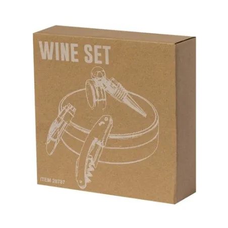 Coffret d'Accessoires à Vin Personnalisé Albion Couleurs : gris Matières : acier inoxydable recyclé objet promotionnel éco-respo