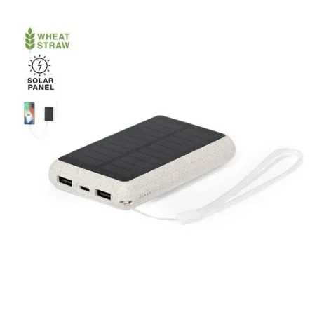 Batterie Solaire Personnalisable - Power Bank Dawson Matières : PET recyclé Couleurs : noir personnalisable avec votre logo