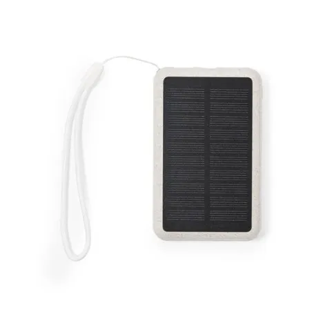 Batterie Solaire Personnalisable - Power Bank Dawson Matières : PET recyclé Couleurs : noir objet promotionnel éco-responsable
