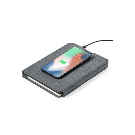 Bloc Notes Multifonction Écologique avec Chargeur et Papeterie Morrison Matières : PET recyclé Couleurs : bleu marquage laser ul