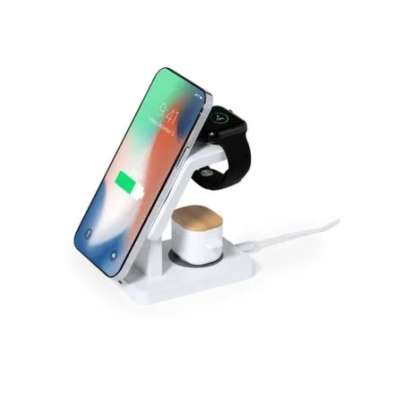 Chargeur sans fil personnalisé 15W - Krastop Matières : acier inoxydable Couleurs : argenté cadeau entreprise pas cher