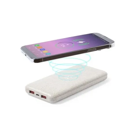 Batterie Externe Écologique Personnalisée Yendik Matières : coton organique Couleurs : gris impression haute définition