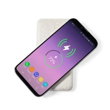 Batterie Externe Écologique Personnalisée Yendik Matières : coton organique Couleurs : gris marquage laser ultra précis