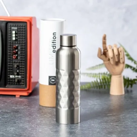 Bidon en Acier Inoxydable Personnalisé Harriet Matières : coton recyclé Couleurs : bleu objet promotionnel éco-responsable