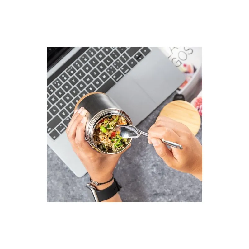 Boîte à Déjeuner Éco-Responsable Personnalisée Cambrix Matières : coton recyclé Couleurs : noir marquage laser ultra précis