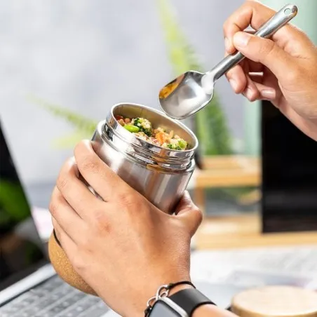 Boîte à Déjeuner Éco-Responsable Personnalisée Cambrix Matières : coton recyclé Couleurs : noir livraison express 24h 48h