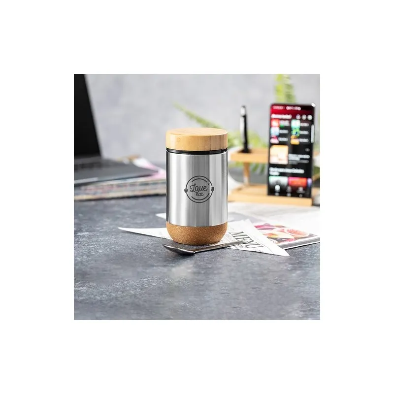 Boîte à Déjeuner Éco-Responsable Personnalisée Cambrix Matières : coton recyclé Couleurs : noir objet promotionnel éco-responsab