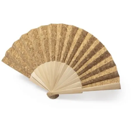 Éventail publicitaire en liège naturel Kasol Matières : spandex Couleurs : blanc impression haute définition
