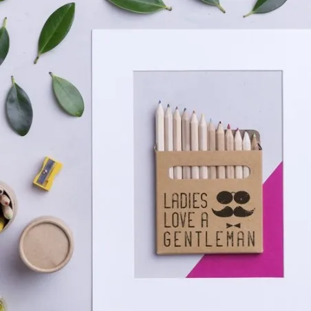 Boîte Crayons Boys - Ensemble de 12 Crayons Colorés