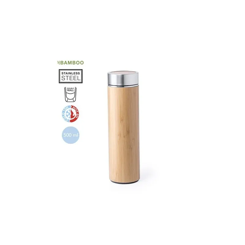 Bouteille Isotherme Écologique Personnalisée 500ml en Bambou - Thermo Moltex Matières : polaire Taille textile : L Couleurs : ro