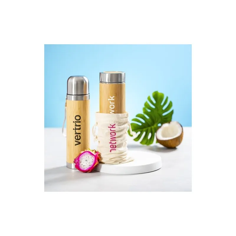 Bouteille Isotherme Écologique Personnalisée 500ml en Bambou - Thermo Moltex Matières : polaire Taille textile : L Couleurs : ro