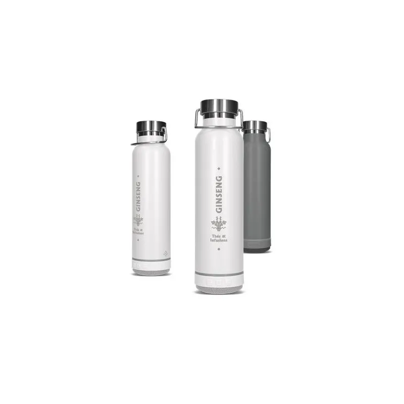 BOUTEILLE GOURDE ISOTHERME DOUBLE-PAROI INOX 60 cl AVEC HAUT-PARLEUR