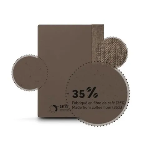 Carnet A5 Éco-responsable avec couverture en poudre de café Matières : bambou Couleurs : vert goodies publicitaire événementiel