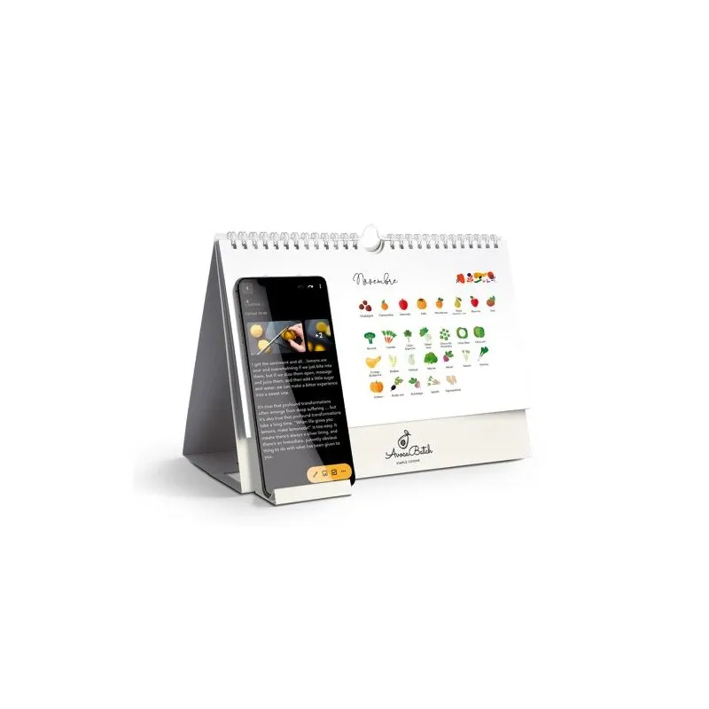 Calendrier Personnalisé Éco-Responsable des Fruits et Légumes de Saison Matières : PET recyclé Couleurs : raisin cadeau entrepri