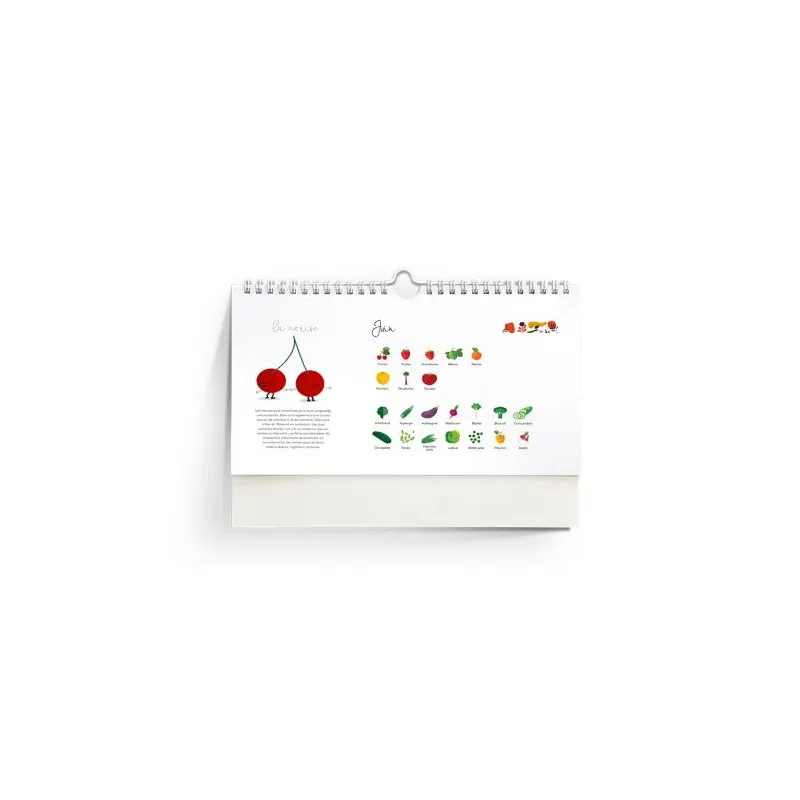 Calendrier Personnalisé Éco-Responsable des Fruits et Légumes de Saison Matières : PET recyclé Couleurs : raisin goodies publici