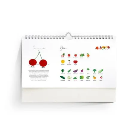 Calendrier Personnalisé Éco-Responsable des Fruits et Légumes de Saison Matières : PET recyclé Couleurs : raisin goodies publici