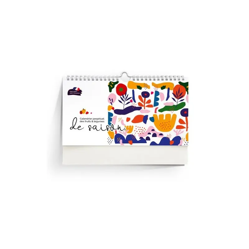 Calendrier Personnalisé Éco-Responsable des Fruits et Légumes de Saison Matières : PET recyclé Couleurs : raisin marquage laser 