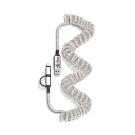 Câble de Charge Rapide Retractable 6 en 1 Personnalisé Couleurs : blanc accessoire événementiel unique