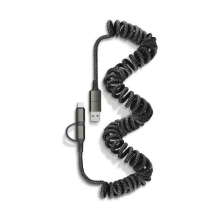 Câble de Charge Rapide Retractable 6 en 1 Personnalisé Matières : aluminium Couleurs : vert goodies publicitaire durable